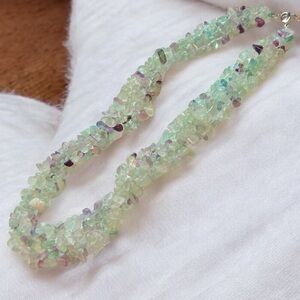 153.15g Green & Purple Amethyst Interwoven Collar Necklace